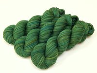 Hand Dyed Yarn, Sock Fingering Weight 4 Ply Superwash Merino Wool - Forest Multi - Indie Knitting Yarn, Dark Green Jade Leaf Handdyed Yarn
