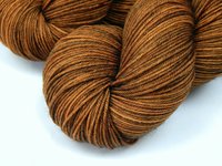 Hand Dyed Yarn, Sock Fingering Weight 4 Ply Superwash Merino Wool - Hazelnut - Indie Knitting Yarn, Warm Brown Tonal Handdyed Sock Yarn