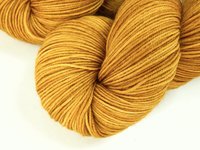 Hand Dyed Sock Yarn, Fingering Weight 4 Ply Superwash Merino Wool - Honey Mustard - Indie Knitting Yarn, Tonal Gold Yellow Hand Dyed Yarn