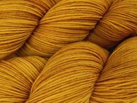 Hand Dyed Sock Yarn, Fingering Weight 4 Ply Superwash Merino Wool - Honey Mustard - Indie Knitting Yarn, Tonal Gold Yellow Hand Dyed Yarn