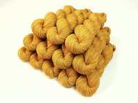 Hand Dyed Sock Yarn, Fingering Weight 4 Ply Superwash Merino Wool - Honey Mustard - Indie Knitting Yarn, Tonal Gold Yellow Hand Dyed Yarn