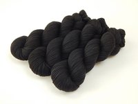 Hand Dyed Yarn, Sock Fingering Weight 4 Ply Superwash Merino Wool - Near Black - Tonal Knitting Yarn, Indie Dyer