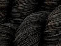 Hand Dyed Yarn, Sock Fingering Weight 4 Ply Superwash Merino Wool - Near Black - Tonal Knitting Yarn, Indie Dyer