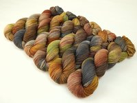 Hand Dyed Yarn, Fingering Sock Weight 4 Ply Superwash Merino Wool - Potluck Greys & Browns - Indie Dyer Gray Rust Brown Green Knitting Yarn 