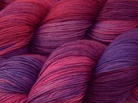 Hand Dyed Yarn, Fingering Sock Weight 4 Ply Superwash Merino Wool - Potluck Magenta & Purple - Indie Dyer Knitting Yarn, Bright Colors