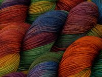 Hand Dyed Yarn, Fingering Sock Weight 4 Ply Superwash Merino Wool - Potluck Rainbow - Indie Dyer Colorful OOAK Knitting Yarn 