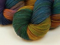 Hand Dyed Yarn, Fingering Sock Weight 4 Ply Superwash Merino Wool - Potluck Rainbow - Indie Dyer Colorful OOAK Knitting Yarn 