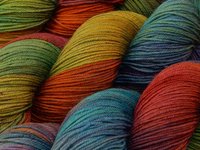 Hand Dyed Yarn, Fingering Sock Weight 4 Ply Superwash Merino Wool - Potluck Rainbow - Indie Dyer Colorful OOAK Knitting Yarn 