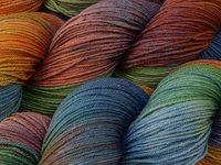 Hand Dyed Yarn, Fingering Sock Weight 4 Ply Superwash Merino Wool - Potluck Rainbow - Indie Dyer Colorful OOAK Knitting Yarn 
