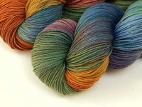 Hand Dyed Yarn, Fingering Sock Weight 4 Ply Superwash Merino Wool - Potluck Rainbow - Indie Dyer Colorful OOAK Knitting Yarn 