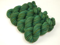 Hand Dyed Yarn, DK Weight Superwash Merino Wool - Forest Multi - Indie Dyed Yarn, Dark Green Olive Moss Wool Yarn, Variegated Knitting Yarn