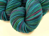 Hand Dyed Yarn, Sock Fingering Weight Superwash 100% Merino Wool - Aegean Multi - Indie Dyed Yarn, Turquoise Blue Green Hand Dyed Sock Yarn