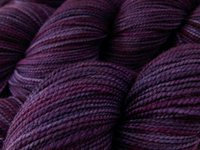 Hand Dyed Yarn, Fingering Sock Weight Superwash Merino Wool - Blackberry Tonal - Indie Knitting Yarn, Deep Purple Sock Yarn, Weaving Supply