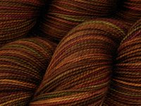 Hand Dyed Sock Yarn, Fingering Weight Superwash Merino Wool - Clove Multi - Indie Dyed Knitting Yarn, Brown Gold Hand Dyed Yarn