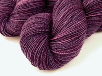 Hand Dyed Yarn, Sock Weight Superwash Merino Wool - Deep Lilac Tonal - Indie Dyer Fingering Weight Knitting Yarn, Purple Sock Yarn