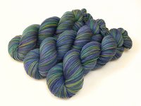 Hand Dyed Yarn, Sock Fingering Weight Superwash 100% Merino Wool - Ink Multi - Indie Dyer Knitting Yarn, Blue Green Purple Handdyed Yarn