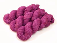 Hand Dyed Yarn, Fingering Sock Weight Superwash Merino Wool , Orchid , Indie Knitting Yarn, Magenta Fuchsia Purple Sock Yarn, Weaving Supply 