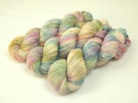 Hand Dyed Yarn, Sock Fingering Weight Superwash Merino Wool - Potluck Pastels - Springtime Knitting Yarn, Colorful Indie Dyer Sock Yarn
