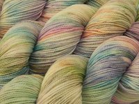 Hand Dyed Yarn, Sock Fingering Weight Superwash Merino Wool - Potluck Pastels - Springtime Knitting Yarn, Colorful Indie Dyer Sock Yarn