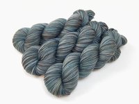 Hand Dyed Sock Yarn, Fingering Weight Superwash 100% Merino Wool - Storm Clouds - Indie Dyer Knitting Yarn, Blue Grey Gray Variegated Yarn