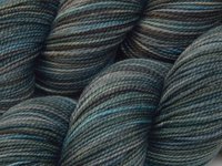 Hand Dyed Sock Yarn, Fingering Weight Superwash 100% Merino Wool - Storm Clouds - Indie Dyer Knitting Yarn, Blue Grey Gray Variegated Yarn