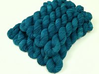 Limited Edition! Sock Yarn Mini Skeins, Fingering Weight Superwash Merino Wool & Nylon - AEGEAN SPARKLE - Blue Green Turquoise Knitting Yarn with Silver Sparkles