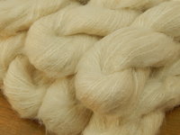 NEW! Mini Skeins, Sock Fingering Weight Brushed Alpaca & Silk - SURI SILK UNDYED - Natural Cream Off White Knitting Yarn, Soft & Fuzzy