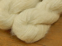 NEW! Mini Skeins, Sock Fingering Weight Brushed Alpaca & Silk - SURI SILK UNDYED - Natural Cream Off White Knitting Yarn, Soft & Fuzzy