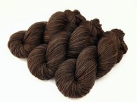 Hand Dyed Yarn, DK Weight Superwash Merino Wool - Bark Tonal - Indie Dyed Yarn, Chocolate Brown Knitting Yarn, Semi Solid Crochet Yarn