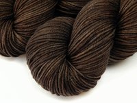 Hand Dyed Yarn, DK Weight Superwash Merino Wool - Bark Tonal - Indie Dyed Yarn, Chocolate Brown Knitting Yarn, Semi Solid Crochet Yarn