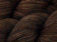 Hand Dyed Yarn, DK Weight Superwash Merino Wool - Bark Tonal - Indie Dyed Yarn, Chocolate Brown Knitting Yarn, Semi Solid Crochet Yarn