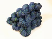 Hand Dyed Yarn, DK Weight Superwash Merino Wool - Ink Multi - Indie Dyed Yarn, Blue Green Purple Multicolor Wool Yarn, Knitting Yarn