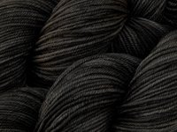 Hand Dyed Yarn, DK Weight Superwash Merino Wool - Near Black - Dark Tonal Black & Charcoal Indie Dyer Yarn, Ready to Ship Knitting Yarn