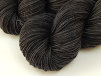 Hand Dyed Yarn, DK Weight Superwash Merino Wool - Near Black - Dark Tonal Black & Charcoal Indie Dyer Yarn, Ready to Ship Knitting Yarn