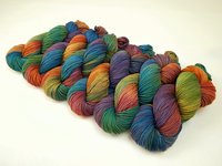 Hand Dyed Yarn, DK Weight Superwash Merino Wool - Potluck Rainbow - Soft Washable Multicolor Indie Dyer Yarn, Vibrant Colors Wool Yarn for Knitting Crochet