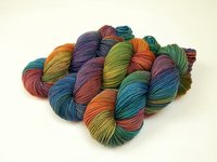 Hand Dyed Yarn, DK Weight Superwash Merino Wool - Potluck Rainbow - Soft Washable Multicolor Indie Dyer Yarn, Vibrant Colors Wool Yarn for Knitting Crochet