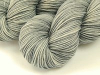 Hand Dyed Yarn, DK Weight 100% Superwash Merino Wool - Silver Lining - Indie Dyed Knitting Yarn, Light Grey Gray Tonal Yarn, Crochet Yarn
