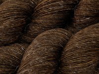 Limited Edition! Hand Dyed Yarn, Sock Fingering Weight Superwash Merino Wool & Linen Blend - Bark Tonal - Indie Dyer Dark Chocolate Brown Knitting Yarn