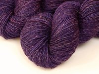 Limited Edition! Hand Dyed Yarn, Sock Fingering Weight Superwash Merino Wool & Linen Blend - Blackberry Tonal - Deep Purple Indie Dyer Knitting Yarn