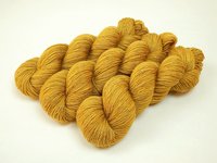Limited Edition! Hand Dyed Yarn, Sock Fingering Weight Superwash Merino Wool & Linen Blend - Honey Mustard - Indie Dyer Yellow Gold Knitting Yarn
