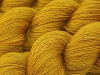 Limited Edition! Hand Dyed Yarn, Sock Fingering Weight Superwash Merino Wool & Linen Blend - Honey Mustard - Indie Dyer Yellow Gold Knitting Yarn