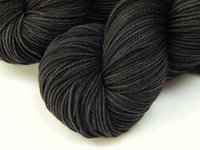 Hand Dyed Yarn, Sport Weight Superwash Merino Wool - Near Black - Indie Dyed Tonal Knitting Yarn, Semi Solid Heavier Sock Yarn