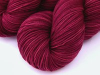 Hand Dyed Yarn, Sport Weight Superwash Merino Wool - Plumberry - Berry Red-Violet Indie Dyer Knitting Yarn, Semi Solid Heavier Sock Yarn