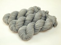 Hand Dyed Yarn, Sport Weight Superwash Merino Wool - Silver Lining - Light Grey Indie Dyer Knitting Yarn, Gray Semi Solid Heavier Sock Yarn