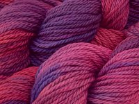 Hand Dyed Yarn, Bulky Weight Superwash Merino Wool - Potluck Magenta & Purple - Indie Dyer Bright Pink Orchid Chunky Knitting Yarn