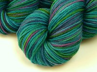 Hand Dyed Yarn, Worsted Weight Superwash Merino Wool - Aegean Multi - Soft Indie Dyed Knitting Yarn, Multicolor Turquoise Blue Green Yarn