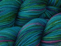 Hand Dyed Yarn, Worsted Weight Superwash Merino Wool - Aegean Multi - Soft Indie Dyed Knitting Yarn, Multicolor Turquoise Blue Green Yarn