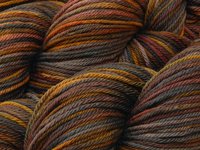 Hand Dyed Worsted Weight Yarn, Superwash Merino Wool - Agate - Earthtones Hand Dyed Yarn, Indie Dyer Knitting Yarn Skein, Grey Brown Gold