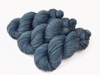 Hand Dyed Yarn, Worsted Weight 100% Superwash Merino Wool - Denim - Indie Dyer Knitting Yarn, Tonal Slate Blue Yarn Skein, Handdyed Yarn
