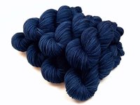 Hand Dyed Yarn, Worsted Weight Superwash Merino Wool - Ink Tonal - Dark Blue Indie Dyed Yarn, Navy Semi Solid Knitting Yarn